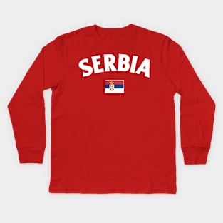 Serbia Flag Kids Long Sleeve T-Shirt